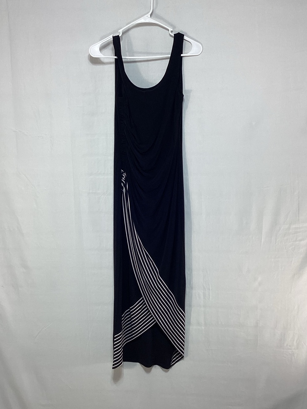 NWT Joseph Ribkoff Size 4 Black Maxi Dress with White Stripe Detail